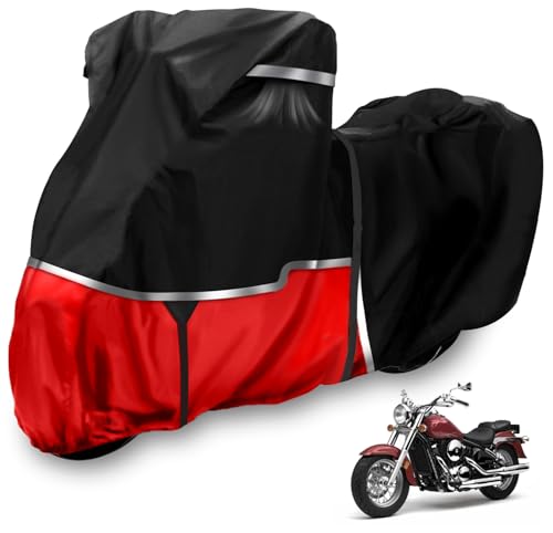 420D Motorcycle Cover Suitable for Kawasaki Vulcan 650 900 1500 and Eliminator 450 Cruiser Without Trunk Models Waterproof Motorcycle Cover Suitable for Snow Rain Dust Protection Easy to Clean - size: Vulcan