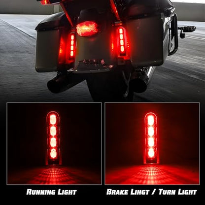 Motorcycle Rear Saddlebag Accent LED Light Insert Filler Support Compatible with Harley Touring Road King Ultra Limited Street Road Electra Glide 2014-2024 (Silver) - color: Silver