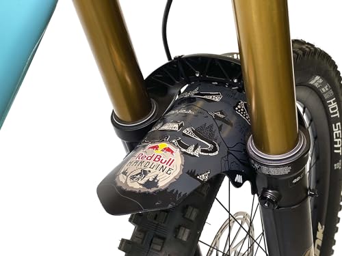 MTB Front Wheel Mud Guard Red Bull Hardline - Lightweight & Durable Protection - Universal Fit - Protect Against Mud, Water Spray and More - color: Red Bull Hardline