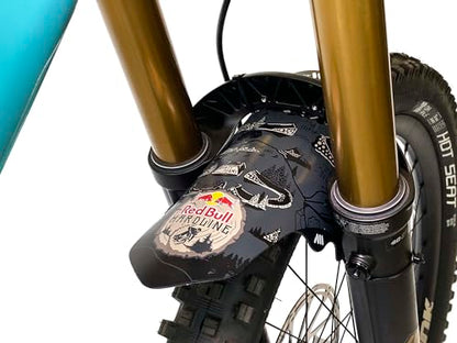 MTB Front Wheel Mud Guard Red Bull Hardline - Lightweight & Durable Protection - Universal Fit - Protect Against Mud, Water Spray and More - color: Red Bull Hardline
