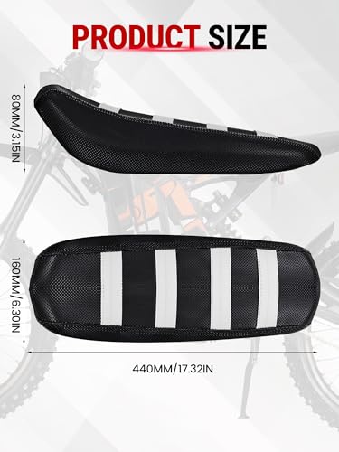 Electric Dirt Bike Seat Cover for Surron Light Bee,Non-Slip Motorcycle Cushion Cover for Sur Ron Light Bee X and S/X160/X260-White - color: White