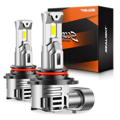 SEALIGHT 9005/HB3 Fog Light Bulbs, 40000LM Bright, 6500K Cool White, 60000+ Hour Lifespan With Cooling Fan, Plug-N-Play Installation, 2-Pack - size: 9005/HB3