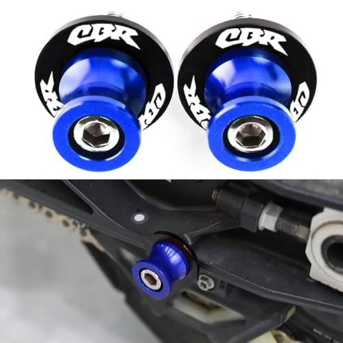2pcs M8*1.5 Motorcycle Swing Arm Sliders Spools for H-onda CBR150 CBR100f CBR1000rr CBR1100xx CBR125 CBR250 CBR400rr CBR400f CBR450sr CBR600rr CBR600f CBR900rr CBR954rr (Blue) - color: Spool - Blue