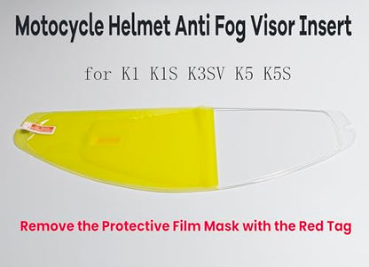 K1 Helmet shield Replacement,K5 Motorcycle Helmet Visor Compatible with K1 K1S K3SV K5 K5S(Anti Fog Film - color: Anti Fog Film