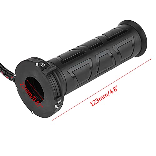 Motorcycle Heated Grips, Premium Adjustable Temperature 12V Handlebar Grips with Voltmeter USB Charger Universal 22mm 7/8 Inch for Winter Riders Commuters Touring Enthusiasts Cold Weather Riding