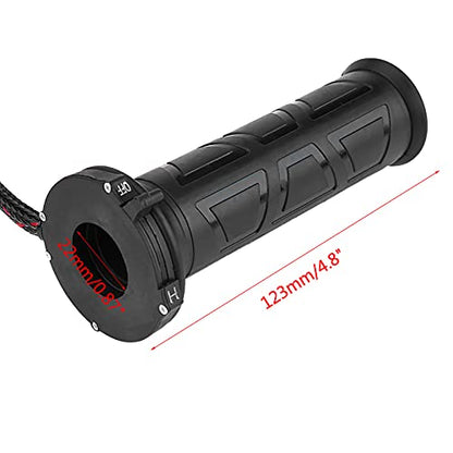 Motorcycle Heated Grips, Premium Adjustable Temperature 12V Handlebar Grips with Voltmeter USB Charger Universal 22mm 7/8 Inch for Winter Riders Commuters Touring Enthusiasts Cold Weather Riding