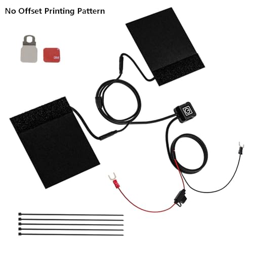 Riloer Motorcycle Heated Grip Cover Pad, 12V Scooter Motorcycle Hand Grip Heater Warmer Hot, 3 Temperature Settings Grips Handlebar Electric Heating Handle Cover (No Offset Printing Pattern) - style: No Offset Printing Pattern