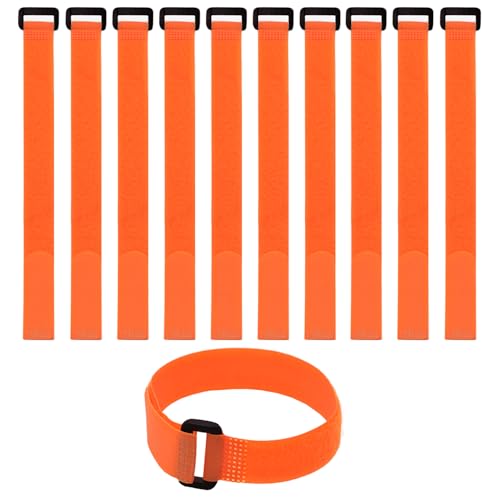10 Pack (12 x 0.8 Inch) Reusable Fastening Cable Straps Orange Color,Adjustable Multi-Purpose Hook and Loop Straps Nylon Cable Ties for Wire Cable Management Home Office Garage Organization - size: 12''x0.8'' (Orange)