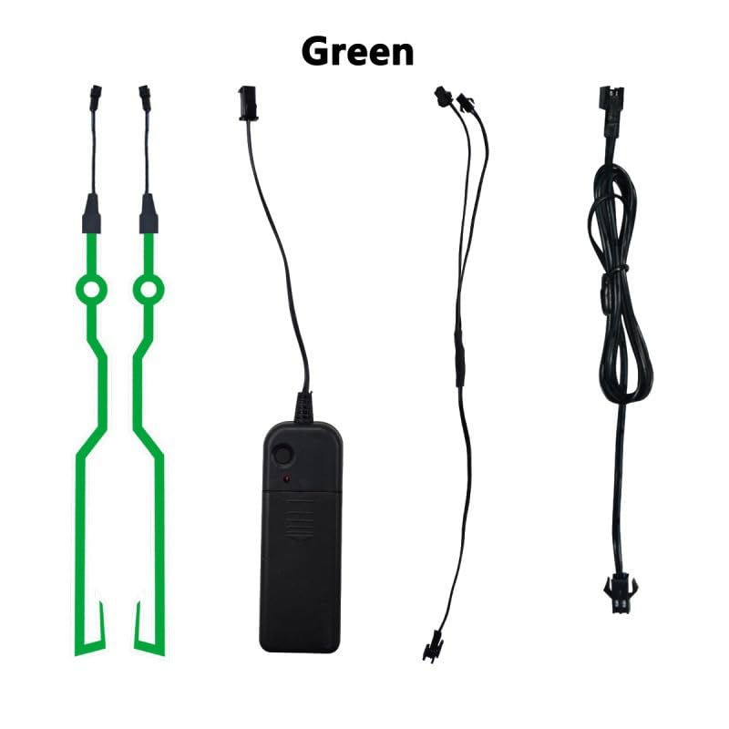 Motorcycle helmet light strip,Helmet EL Light Bar,Helmet Cycling LED Sticker Light Night Riding Signal Helmet Light for Motorcycle Bike Helmet (green) - color: Green
