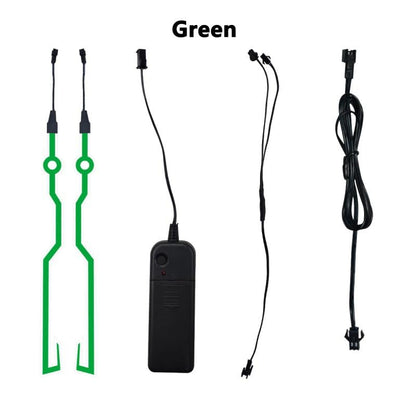Motorcycle helmet light strip,Helmet EL Light Bar,Helmet Cycling LED Sticker Light Night Riding Signal Helmet Light for Motorcycle Bike Helmet (green) - color: Green