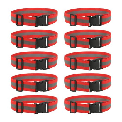 Reflective Safety Belt, Adjustable High Visibility Glow Belt Outdoor Running Gear Accessories - color: Bright Red