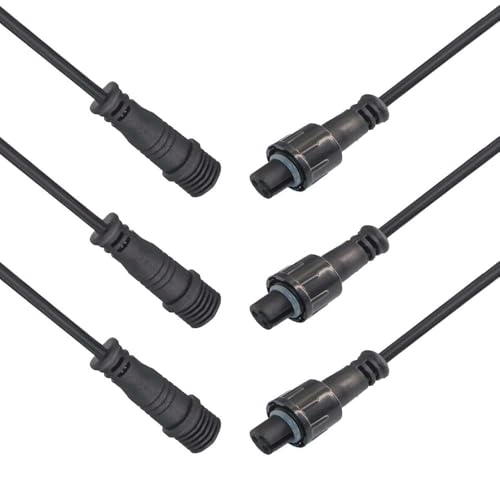 Waterproof Connector 3 Wire,22AWG 3Pin Male Female Plug LED Connector with IP68,30CM Extension Cable for Car,LED Strip Lights(3Pack) - size: 22AWG 3pin led connector
