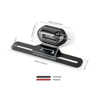 1pcs Motorcycle Tail Light With License Plate Bracket Holder Retro Rear Lamp For Cafe Racer Custom Bobber Chopper (Black-1) - color: Black-1
