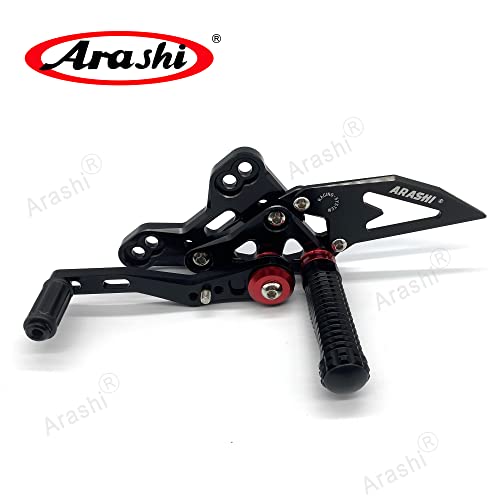 Arashi Version 2.0 Adjustable Rearsets for Honda CBR650R CB650R CBR650F 2019-2025, Black - color: Black, size: CBR650R CB650R CBR650F 2019-2025