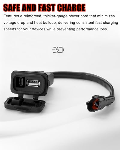 Upgraded Dual Fast Charge USB Type-C 3.0 Charger Cable Transfer Interface Converter Compatible with CFMOTO 300SS/450SS/450NK/800NK 2023 2024 2025 2026,CFMOTO 450SS Accessories