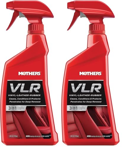 Mothers VLR Vinyl-Leather-Rubber Care, 24 oz. Cleans,Conditions & Protects In One Step,pH Balanced Formula with Neatsfoot Oil,Lanolin To Protect Against Drying, Fading & Cracking (06524) (Pack of 2) - size: 24 Fl Oz (Pack of 2)