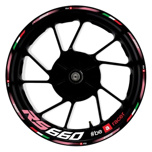 Awonderful 17"Wheel Rim Stickers For Aprilia RS660 2020-2023,Pink | Reflective Vinyl Wheel Stripe Kit. Waterproof, Self-Adhesive Decals, Decorate Motorcycle Wheel Rims, Easy to Paste - color: Pink