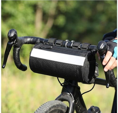 Urban Roll E-bike Handlebar Bag Waterproof Bicycle Front Bag for Mountain Multiuse Crossbody Hand Bag (Black, Medium) - color: Black, size: Medium
