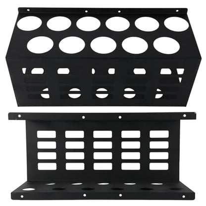 Penitue 2pcs Wall Mount Caulk Tube Holder, Durable Carbon Steel Sealant Storage Rack with Holds 11 Tubes for Workshop Shop Garage (Black)