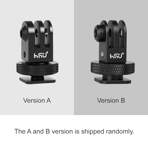 HSU Aluminum Cold Shoe Mount Adapter, 1/4-20 screw hole Tripod Mount Adapter for GoPro Hero 13/12/11/10/9/8/7/6, DJI Osmo Action AKASO, Applicable for Tripod Selfie Stick Monopod and DSLR Camera Flash