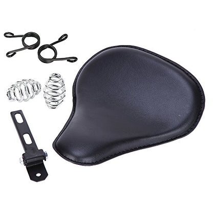 Motorcycle 13" Cushion Softail Spring Bracket Seat for Harley Suzuki Yamaha Bobber-Black - color: Black