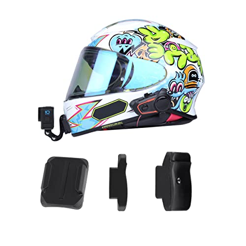 Motorcycle Helmet Chin Mount with Curved Base Mount and Sticky Pads for GoPro Hero 12 11 10 9 8 7 Black Silver White 6 5 4 Osmo Special for Helmet SHOEI Z8