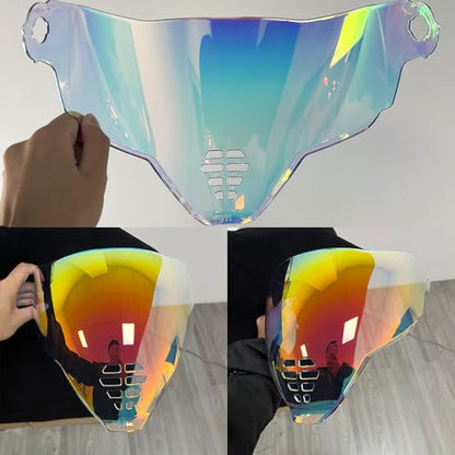 YMTSGEA Airflite Helmet Visor Replacement for IC-06.Motorcycle Helmet Shield Windshield Sunshield PC Lens UV Protection Compatible with Airflite IC-06 (Revo Clear Red) - color: Revo Clear Red