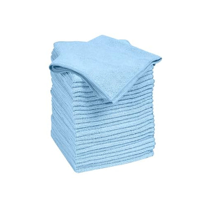 Quickie Microfiber Cleaning Cloth 14 x 14 Inches Blue Pack of 24 Washable and Reusable Ideal for Multi-Surface Indoor/Outdoor Dusting and Polishing - size: 14inch x 14inch, style: 24 Pack