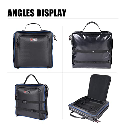 X3 Under Seat Storage Bag for Can-Am Maverick X3 2017-2025 | Large Capacity Tool Pouch Storage Bag Easy to Carry(BLUE PIPING) - color: BLUE PIPING