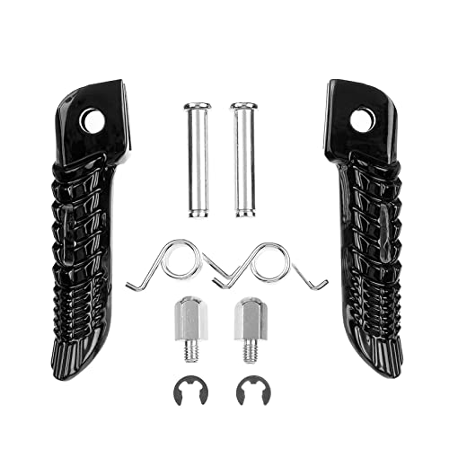 Front Foot Pegs Footrests Pedals for 2001-2022 Suzuki GSXR600 GSXR750 GSXR1000 (Front Pegs -Black) - color: Front-Black