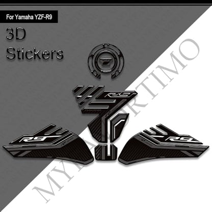 Motorcycle Tank Pad Compatible with Yamaha YZF R9 YZFR9 2025 2026 Motorcycle Fuel Tank Protector Gas Tank Decals YZF R9 Tank Pad Fuel Tank Kit Knee Stickers Decals Protection (A-12) - color: A-12