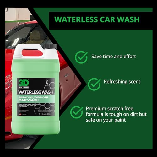 3D Waterless Car Wash - Easy Spray Waterless Detailing Spray - No Soap or Water Needed - Great on Cars, RVs, Motorcycles & Boats 1 Gallon - size: 128 Fl Oz (Pack of 1)