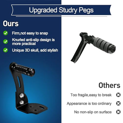 Adjustable Aluminium Driver Foot Rest Extension Highway Foot Pegs Fits For Can Am Spyder F3 Models 2015-2026 Accessories (3D Skull Design) - color: Footpegs for Spyder F3 2015-2026