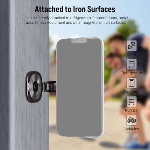 NEEWER Dual Magnetic Phone Ring Holder, Slim Folding Cell Phone Grip Stand Tripod Mount with 1/4" Thread & Cold Shoe Mount, Compatible with MagSafe iPhone Samsung Android for Video Recording, PA095 - style: PA095