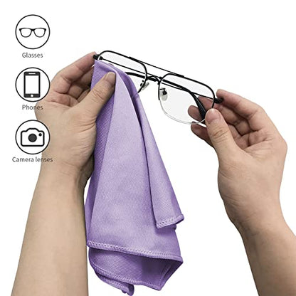Puomue 6 Pack Microfiber Glass Cleaning Cloth, 16 Inch X 16 Inch, Lint Free Quickly Clean Window, Glasses, Windshields, Mirrors, and Stainless Steel, Purple - color: Purple