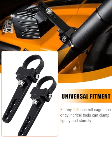 1.5'' Tube Clamps Mounting Brackets ADTOPI Adjustable Roll Cage Bull Bar Clip Holder Kit LED Light Bar Mounts for Offroad Truck ATV SUV, 2pcs (1.5 inch) - size: 1.5 inch