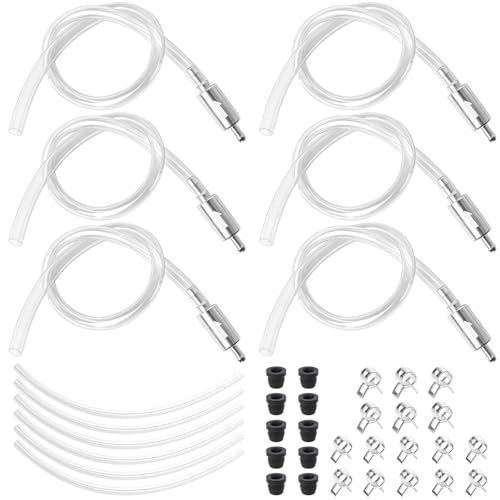 6 PCS Brake Bleeder Hose One Way Check Valve Tube Bleeding Tool Kit for Car Motorcyle Clutch, Brake Bleeder Hose for Hydraulic System Bleeding