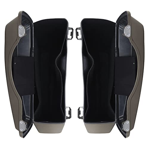 TCMT Hard Saddle bags Saddlebag Trunk W/Latch Keys & Liners Carpet Insert Fits For Harley Touring Road Glide Road King Street Glide Electra Glide Ultra Classic FLHT FLHR FLHX 1994-2013 - color: Frosted Painted Chrome Latches