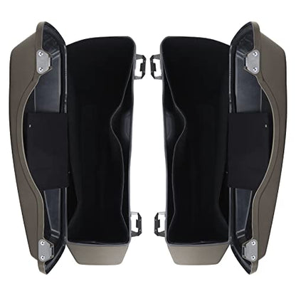 TCMT Hard Saddle bags Saddlebag Trunk W/Latch Keys & Liners Carpet Insert Fits For Harley Touring Road Glide Road King Street Glide Electra Glide Ultra Classic FLHT FLHR FLHX 1994-2013 - color: Frosted Painted Chrome Latches