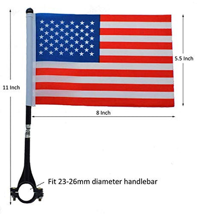 Kids Bike Cycling Handlebar Safety Flag Pole Polyester Full Color Tear-Resistant Waterproof Flag American Flag July 4 Independence Day Bike and Tike Parade Red White Blue Flag - color: American Flag