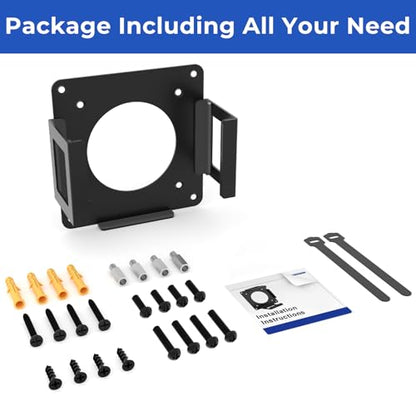 Mini PC Mount for GMKtec VESA Wall and Under Desk Mount for GMKtec G3 Plus/ G1/ M3 Plus/ M2 Mini Desktop Computer Metal Mini Gaming PC Mounting Bracket for GMKtec with Screws and Cable Straps