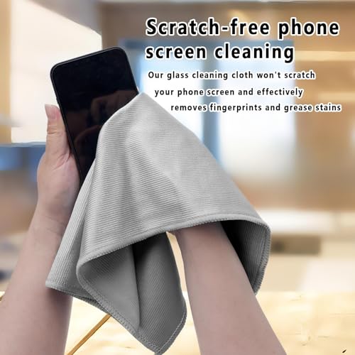 6 Pack Glass Cleaning Cloth Microfiber Cleaning Cloth for Window Eveglass Jewelry Lens (Gray) - color: Gray