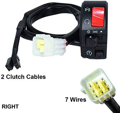 78 inches 22mm Motorcycle Switch, ATV Motorbike Handlebar Left Right Switches for Horn Button Turn Signal Electric Fog Lamp Light Start Kill Warning Light, 1pair