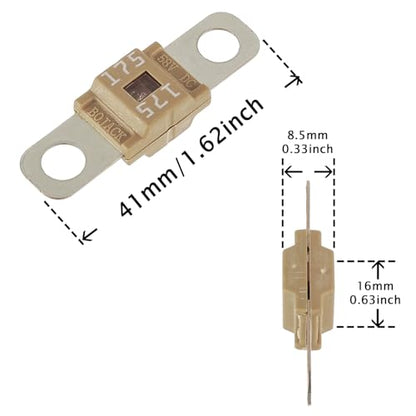 BOJACK 175 Amp AMI/Midi Fuse Holders and High Current Bolt-on Midi Fuses 175A for Cars Trucks Vehicles (Pack of 2) - style: 175A