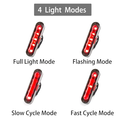 Bike Tail Light, Bicycle Rear Lights USB-C Rechargeable LED Cycling Safety Flashlight with 4 Light Mode for Road Mountain Night Riding & Adults Men Women - color: 6 PACK
