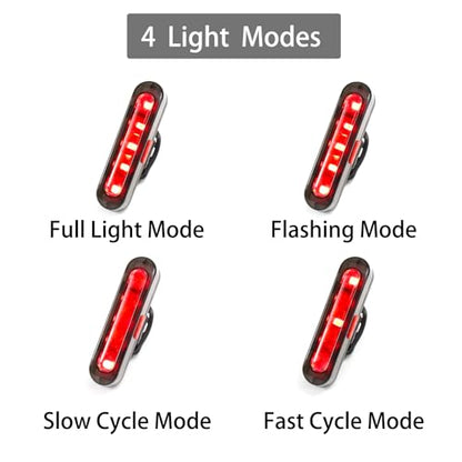Bike Tail Light, Bicycle Rear Lights USB-C Rechargeable LED Cycling Safety Flashlight with 4 Light Mode for Road Mountain Night Riding & Adults Men Women - color: 6 PACK