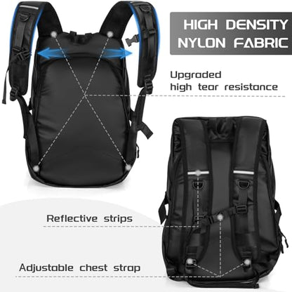 Motorcycle Backpack, Waterproof Helmet Backpacks for Men Large Capacity Storage Motorcycle Bag with Reflective Stripe - size: Medium