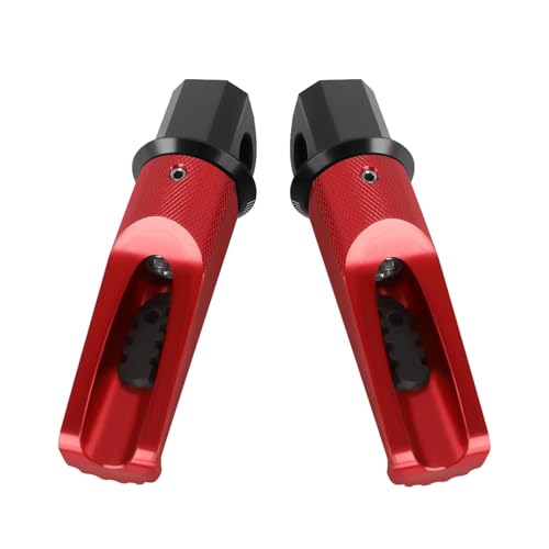 Motorcycle Footpegs Rear Passenger Foot Pegs Replacement for Yamaha YZF R25 R3 R15 MT03 MT25 MT07 MT09 MT10 XSR 700 900 T-MAX TMAX T MAX 530 500 FZ1 FZ6 Foot Rests Pedal (red) - color: red