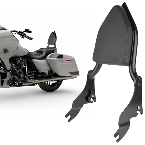 25" Detachable Sissy Bar Backrest for Harley Davidson Touring, Motorcycle Heavy Duty Steel Passenger Backrest Compatible with Street Glide/Road Glide/Road King/Electra Glide 2009-2024 (Black)