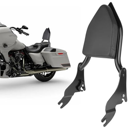 25" Detachable Sissy Bar Backrest for Harley Davidson Touring, Motorcycle Heavy Duty Steel Passenger Backrest Compatible with Street Glide/Road Glide/Road King/Electra Glide 2009-2024 (Black)
